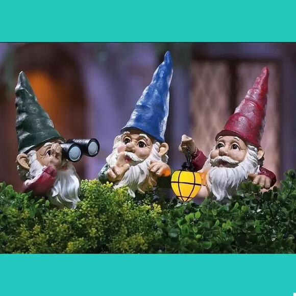 Unbranded Other - New Set of 3 Peeping Gnomes Garden Statues - Whimsical Fairy Garden Decor